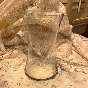 Gorgeous Hour Glass 8 Inch clear Glass Vase